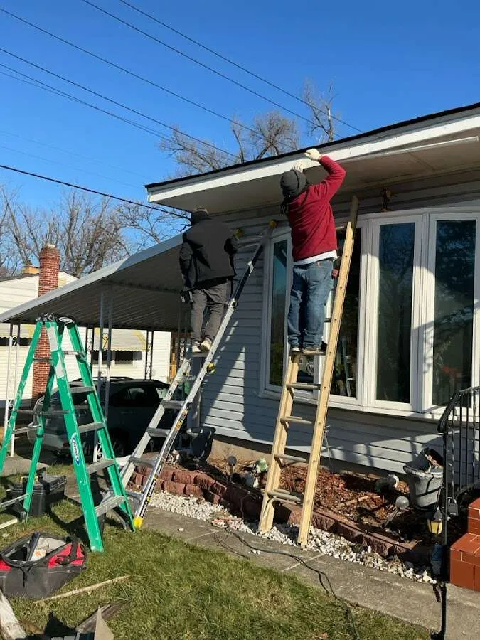 Restoration crew performing exterior repair in North Union